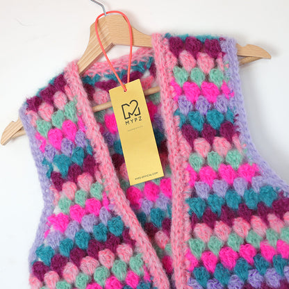 Crochet kit - MYPZ Mohair Granny stripes Gilet Milano (ENG-NL)