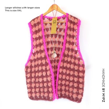 Crochet kit - MYPZ Mohair Granny stripes Gilet Milano (ENG-NL)