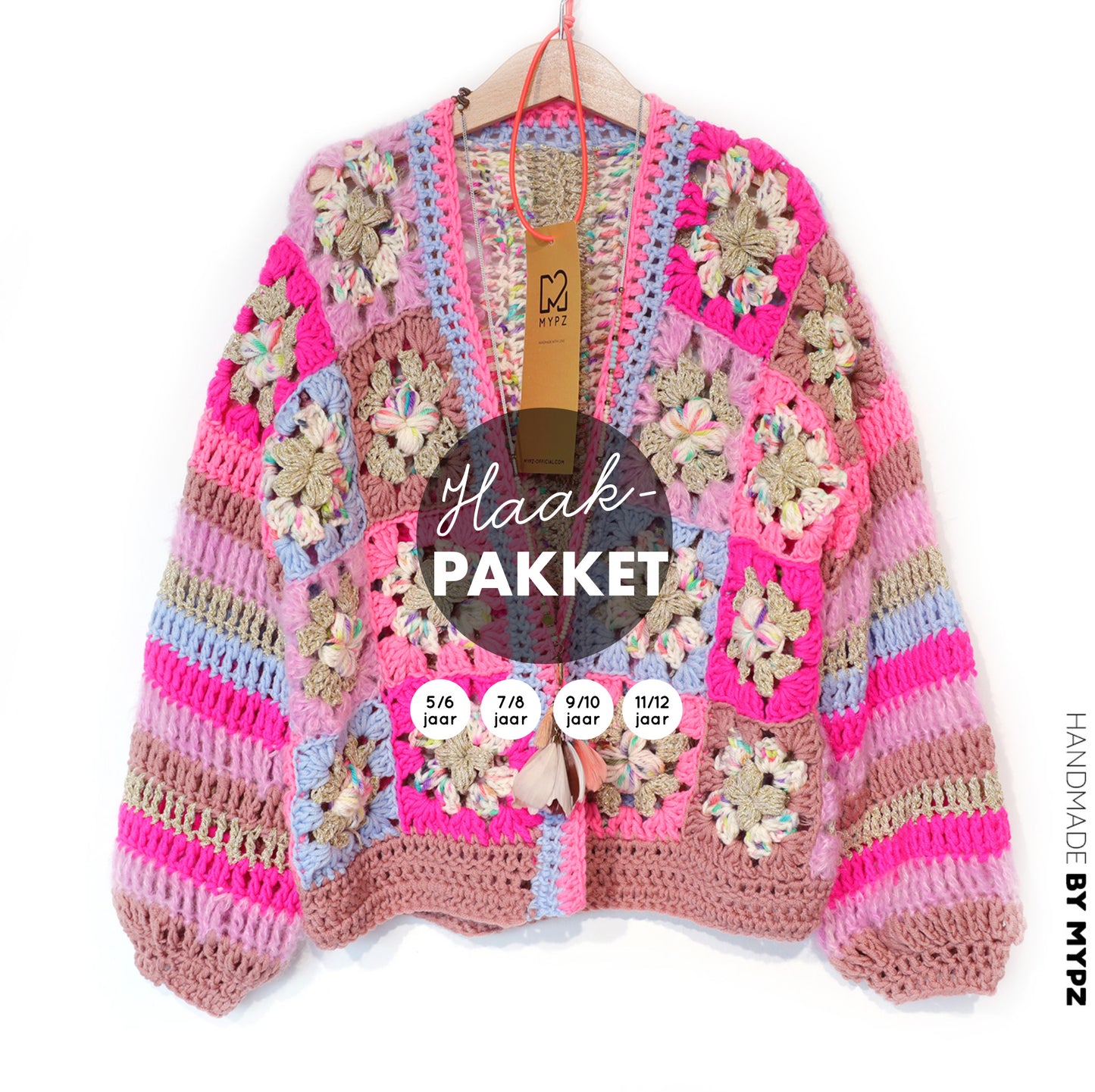 Crochet kit - Flowergranny cardigan Fusion for kids