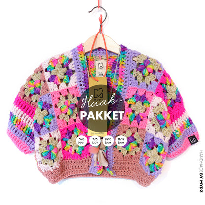 Crochet kit - Flowergranny cardigan Maia for kids