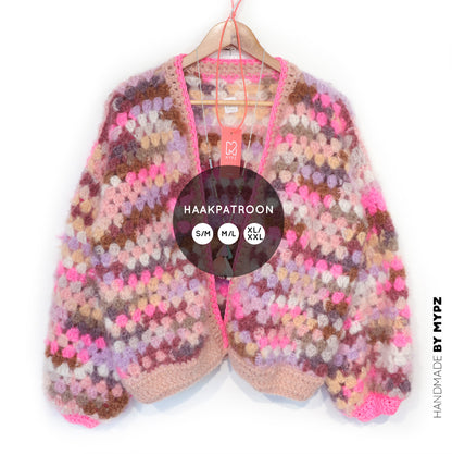Crochet pattern - MYPZ Mohair cardigan Pastel Bloom (ENG-NL-DE)