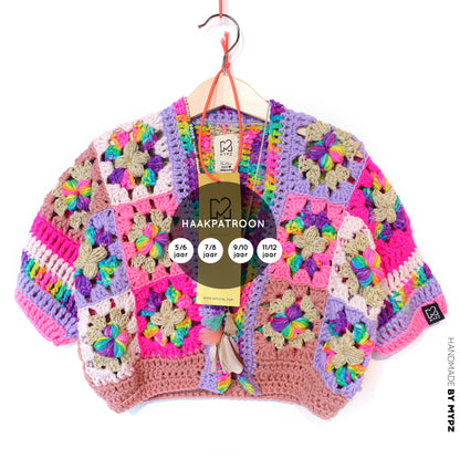 Crochet pattern - Flowergranny cardigan Maia for kids (ENG-NL)