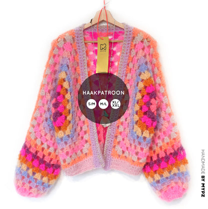 Crochet pattern - MYPZ Hexagon Cardigan Pink Vibes (ENG-NL-DE-FR-ES)