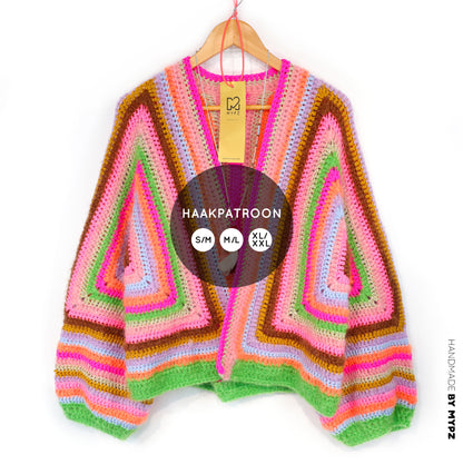 Crochet pattern - MYPZ Hexagon Cardigan Vibrant Soul (ENG-NL-DE-FR-ES)