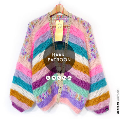 Crochet pattern - MYPZ Chunky Mohair cardigan Sunset Glow (ENG-NL-DE)