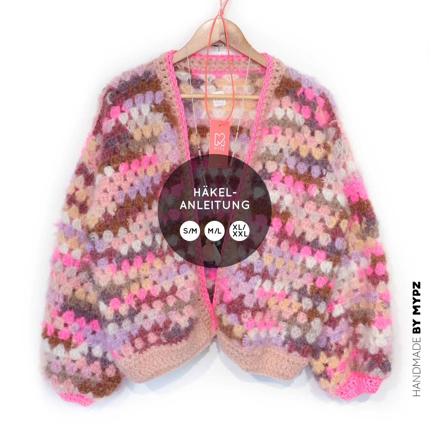 Crochet pattern - MYPZ Mohair cardigan Pastel Bloom (ENG-NL-DE)