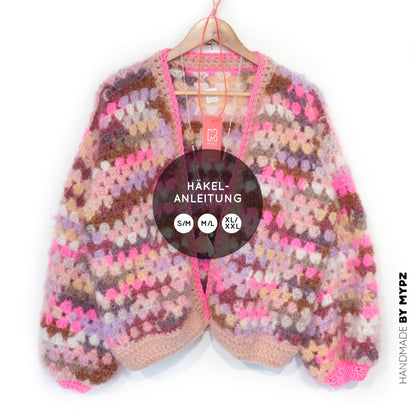 Crochet pattern - MYPZ Mohair cardigan Pastel Bloom (ENG-NL-DE)