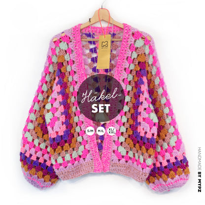 Crochet kit - MYPZ Hexagon Cardigan Violet Pop (ENG-NL-DE)