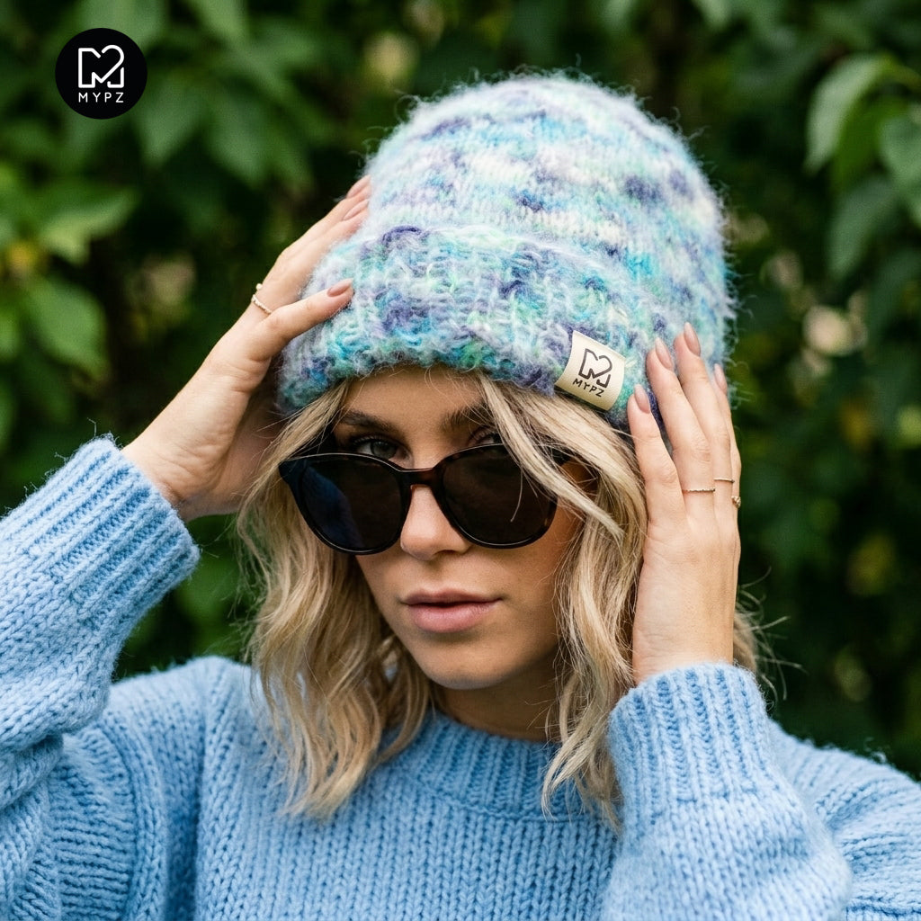 Patrón de tejido de punto – gorro Blue Lagoon (ING-NEER-ALE-ESP-FRA-ITA-NOR-DAN-SUE)