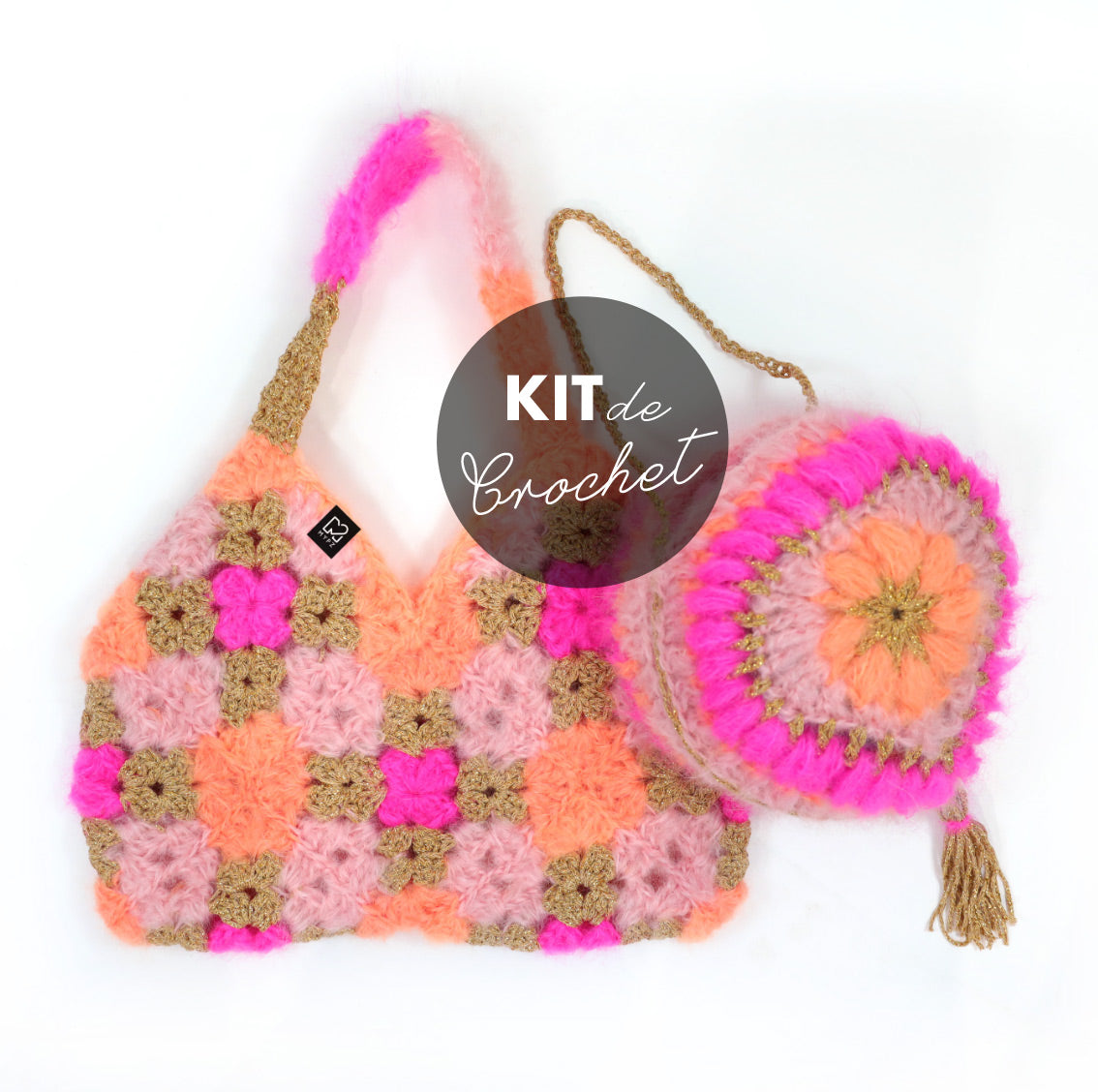Crochet kit - MYPZ Heart bag + Diamonds bag (ENG-NL-DE-FR-ES)