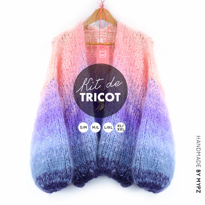 Kit de Tejido – Cárdigan de Mohair Grueso MYPZ Blue Sky No.15 (ENG-NL-DE-FR-ES)