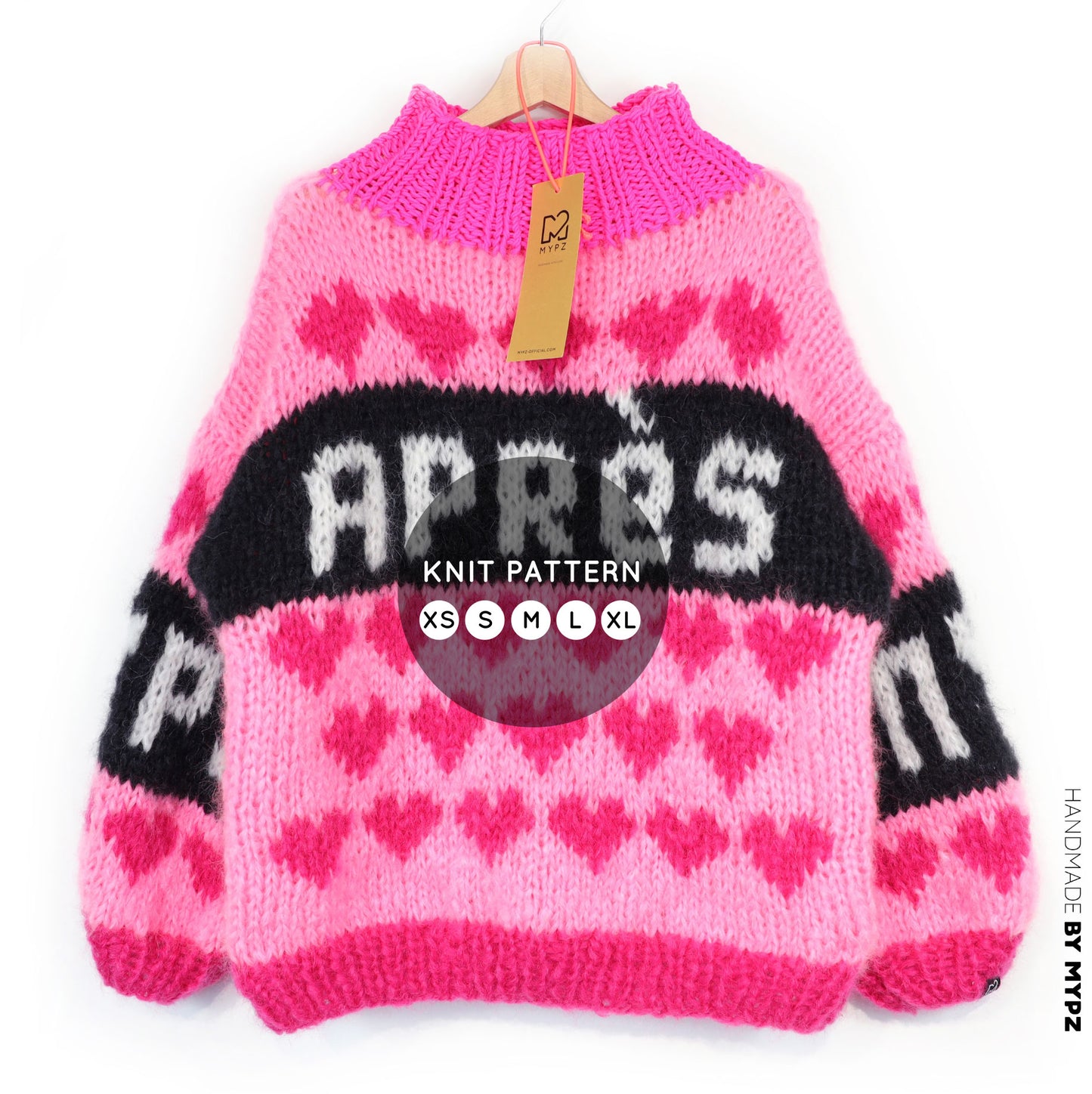 Knitting pattern – MYPZ Chunky Mohair Ski Love Pullover Pink No.9 (ENG-NL-DE)