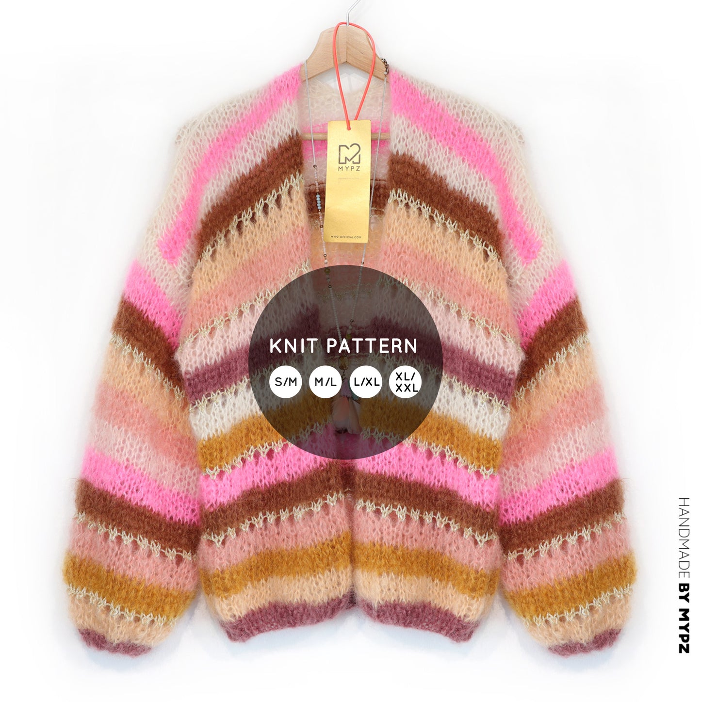 Knit pattern – MYPZ Light Mohair Cardigan Caramel No10 (ENG-NL-DE)