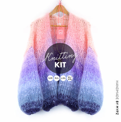 Kit de Tejido – Cárdigan de Mohair Grueso MYPZ Blue Sky No.15 (ENG-NL-DE-FR-ES)