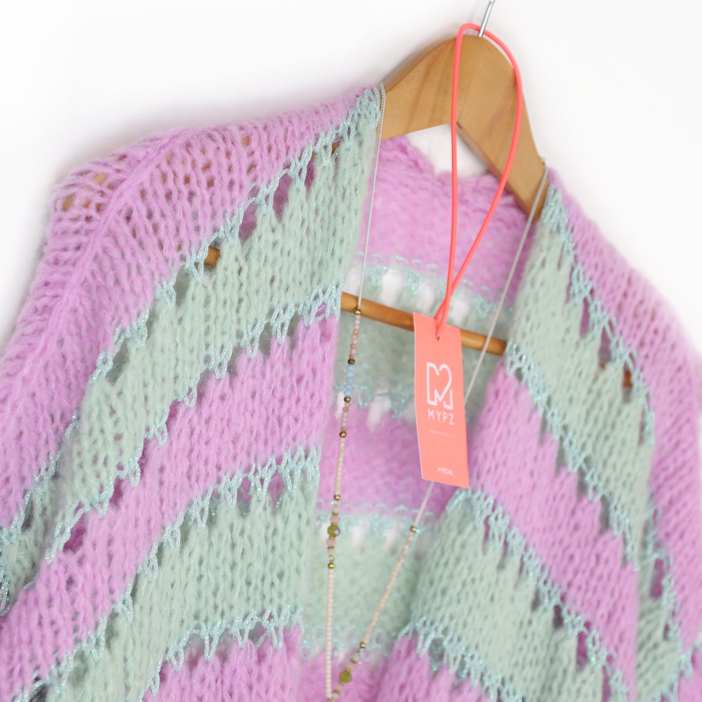 Knitting kit – MYPZ Light Alpaca Cardigan Minty Blush No.10 (ENG-NL-DE)