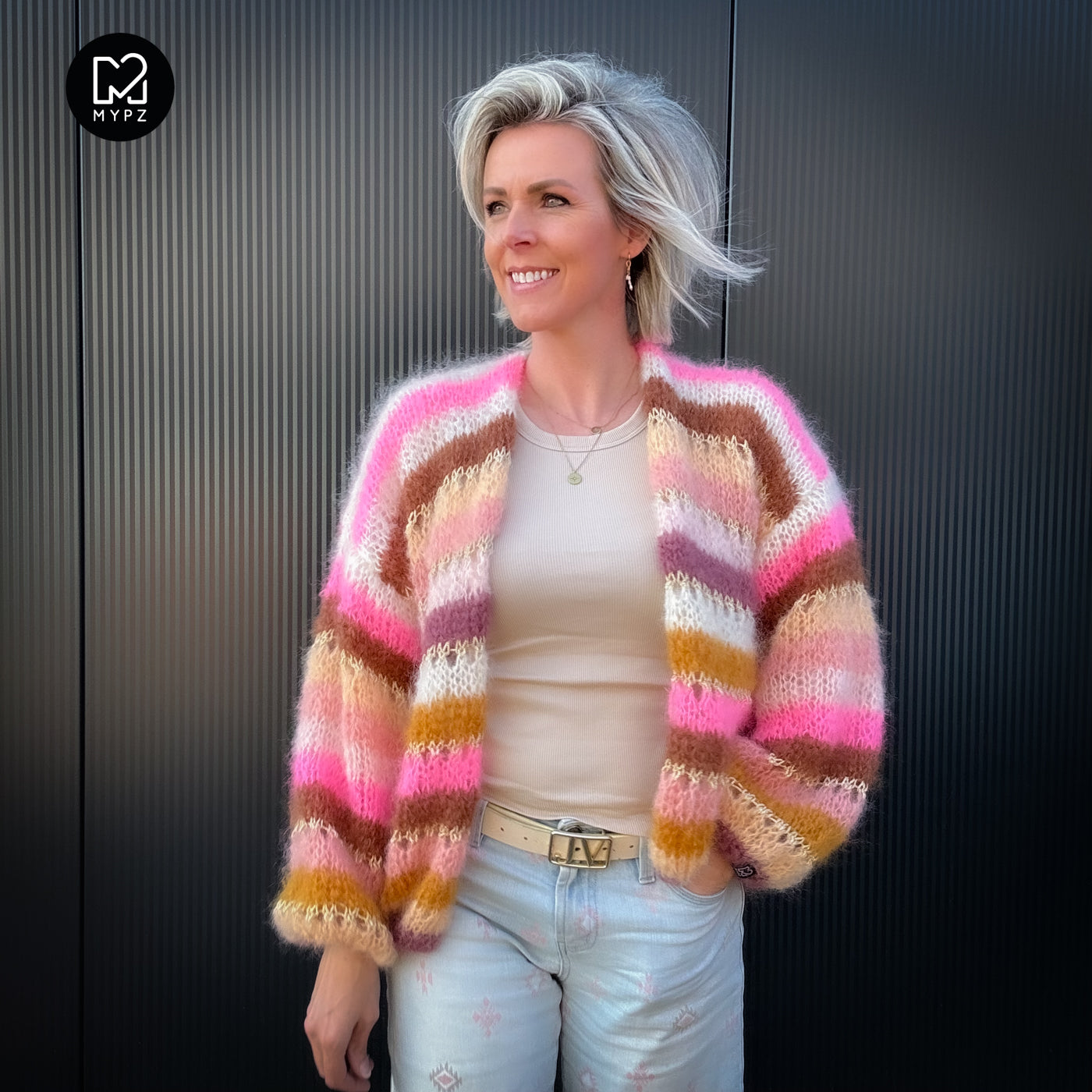 Knitting kit – MYPZ Light Mohair Cardigan Caramel No10 (ENG-NL-DE)