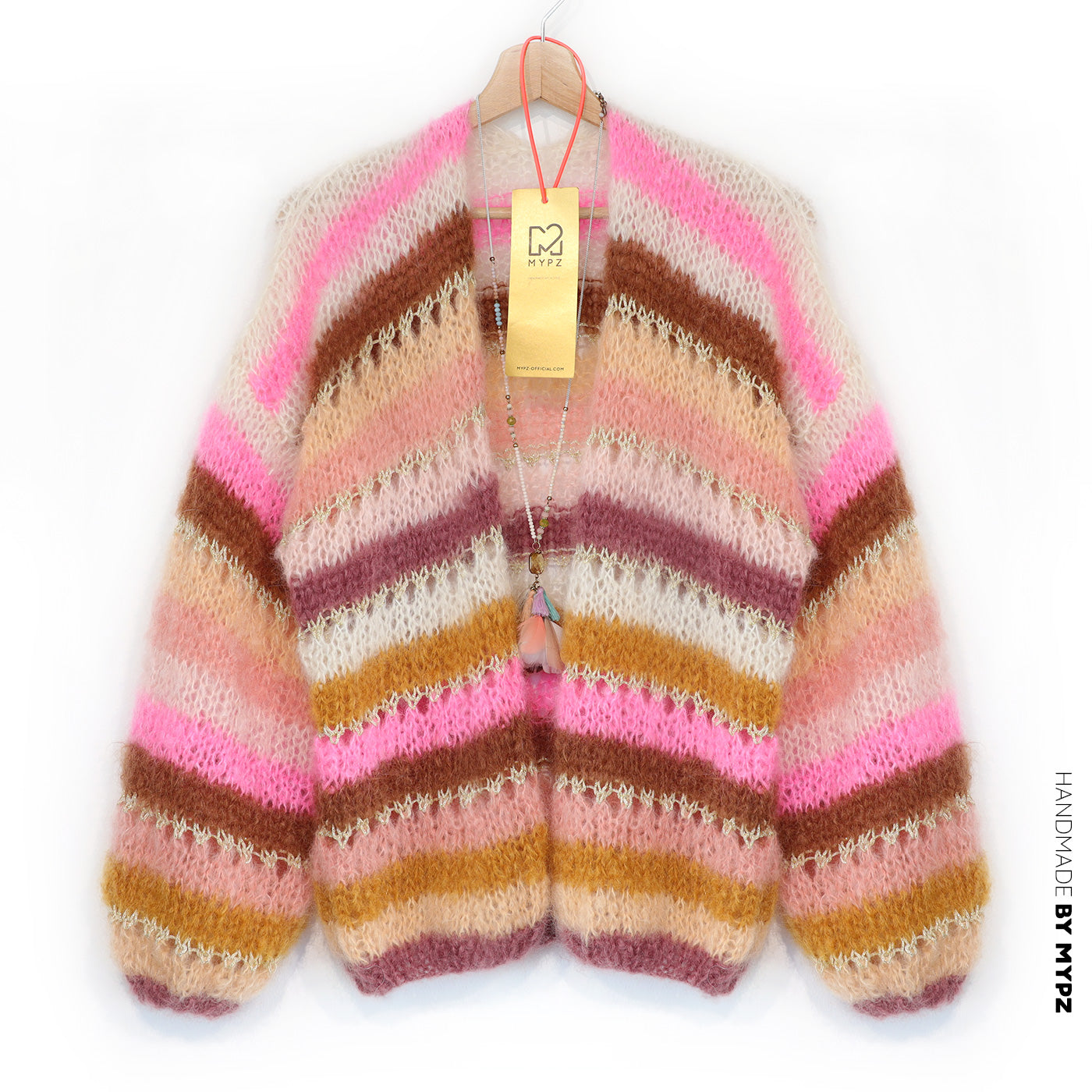 Knitting kit – MYPZ Light Mohair Cardigan Caramel No10 (ENG-NL-DE)