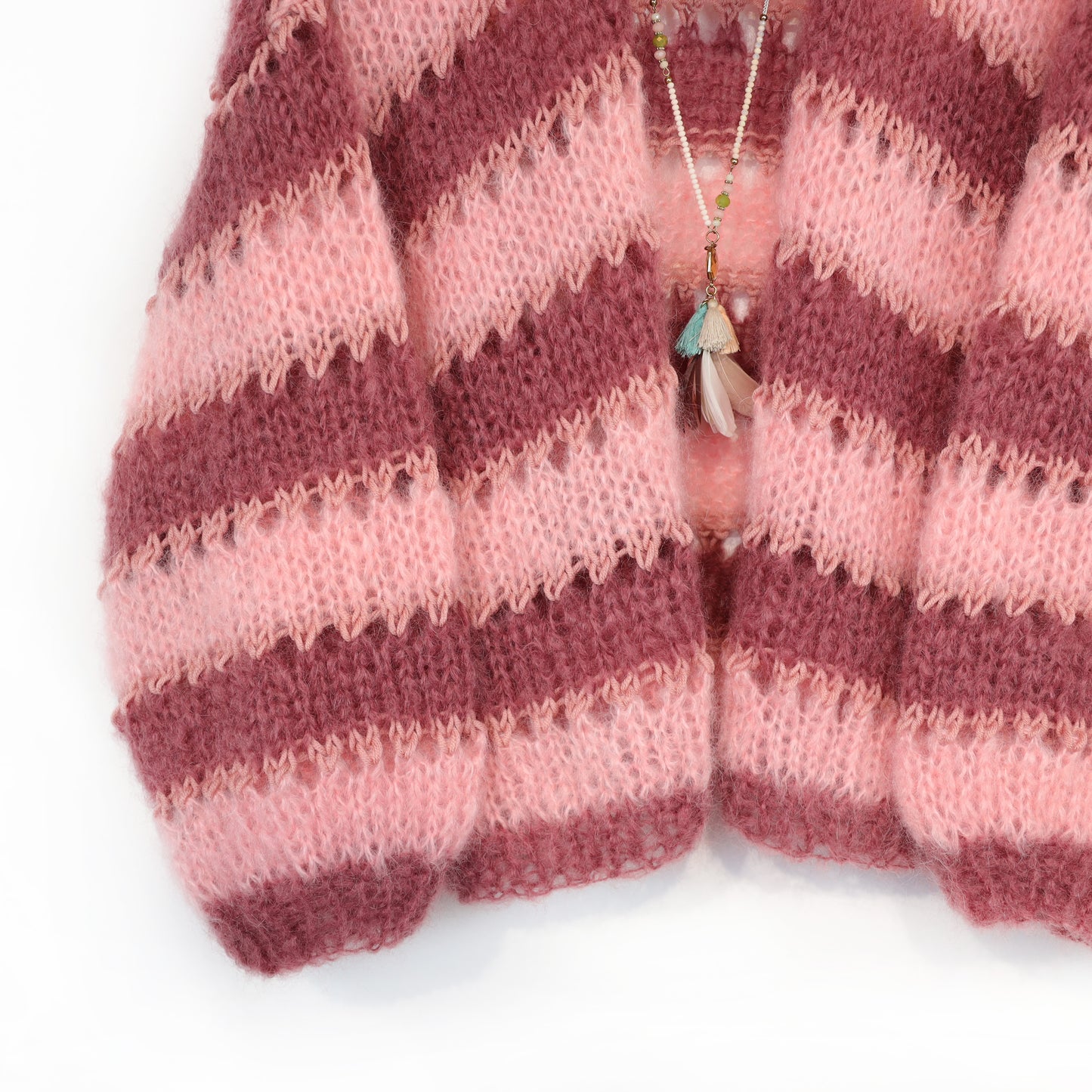 Knitting kit – MYPZ Short Light Mohair Cardigan Rose Burgundy No10 (ENG-NL-DE-FR-ES)