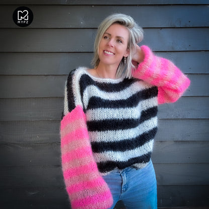 Knitting Kit – MYPZ Basic Light Mohair Pullover Melon-Candy no10 (ENG-NL-DE)