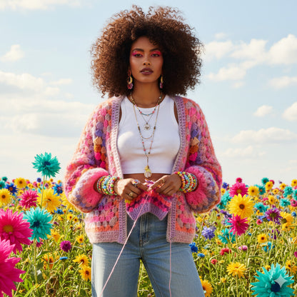 Crochet pattern - MYPZ Hexagon Cardigan Pink Vibes (ENG-NL-DE-FR-ES)