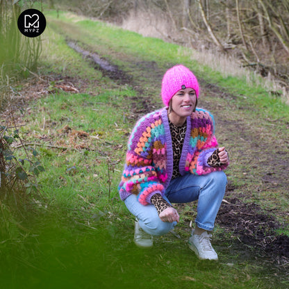 Crochet pattern - MYPZ short Mohair Granny stripes cardigan Fiesta (ENG-NL-DE)