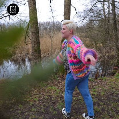 Crochet pattern - MYPZ short Mohair Granny stripes cardigan Fiesta (ENG-NL-DE)