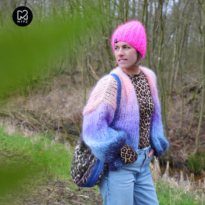 Patrón de tricot – Cárdigan corto grueso de mohair MYPZ Blue Sky No15 (ENG-NL-DE-FR-ES)