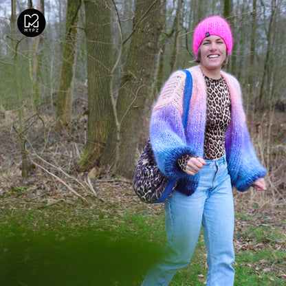 Patrón de tricot – Cárdigan corto grueso de mohair MYPZ Blue Sky No15 (ENG-NL-DE-FR-ES)