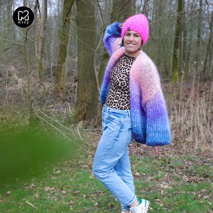 Patrón de tricot – Cárdigan corto grueso de mohair MYPZ Blue Sky No15 (ENG-NL-DE-FR-ES)