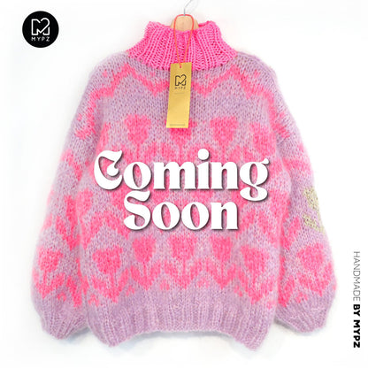 Knitting Kit – MYPZ Chunky Mohair Pullover Coral Tulips No.9 (ENG-NL-DE)