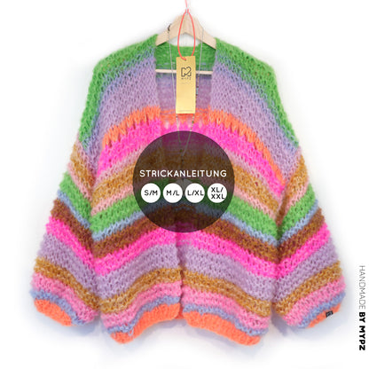 Knitting Kit – MYPZ Chunky Mohair Cardigan Rainbow Sorbet No.15 (ENG-NL-DE)