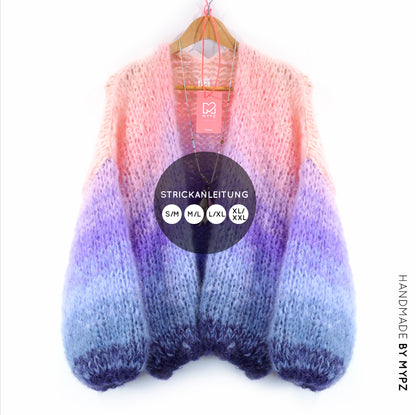 Patrón de tricot – Cárdigan corto grueso de mohair MYPZ Blue Sky No15 (ENG-NL-DE-FR-ES)