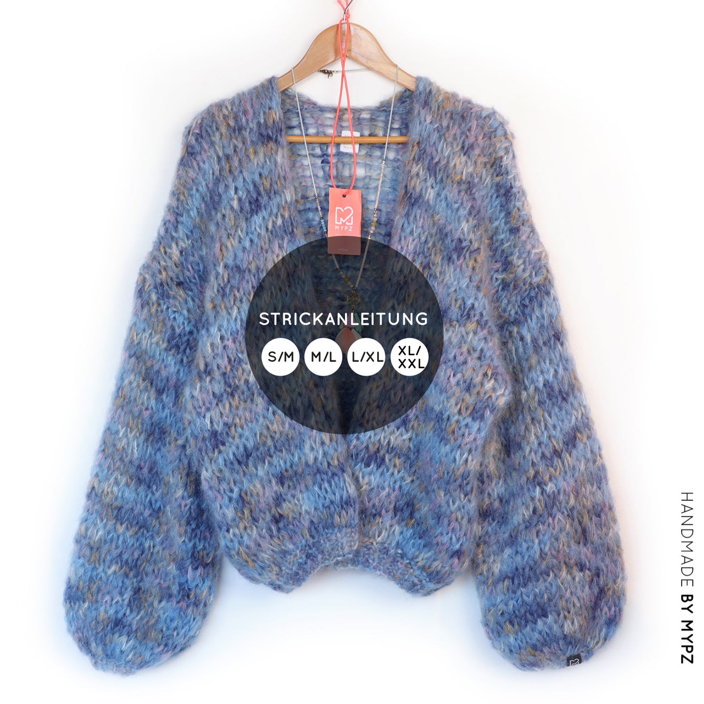 Knit pattern – MYPZ short basic chunky cardigan Western No15 (ENG-NL-DE)