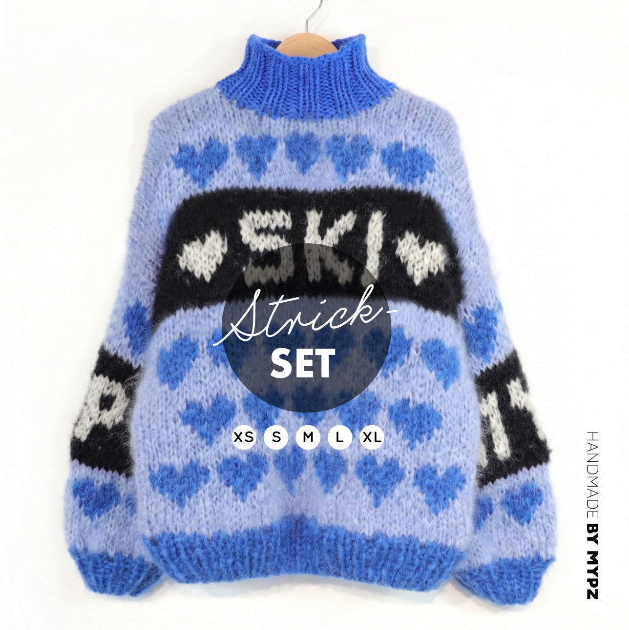 Knitting Kit – MYPZ Chunky Mohair Pullover Alpine Blue No.9 (ENG-NL-DE)