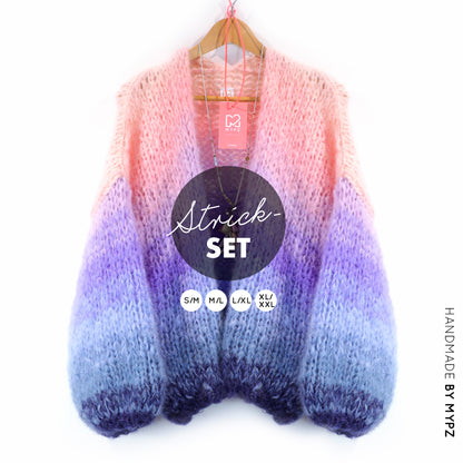 Kit de Tejido – Cárdigan de Mohair Grueso MYPZ Blue Sky No.15 (ENG-NL-DE-FR-ES)