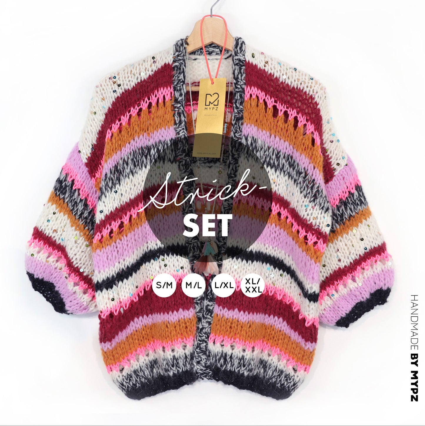 Knitting kit – MYPZ Light Alpaca Cardigan Twinkle Berry No10 (ENG-NL-DE)