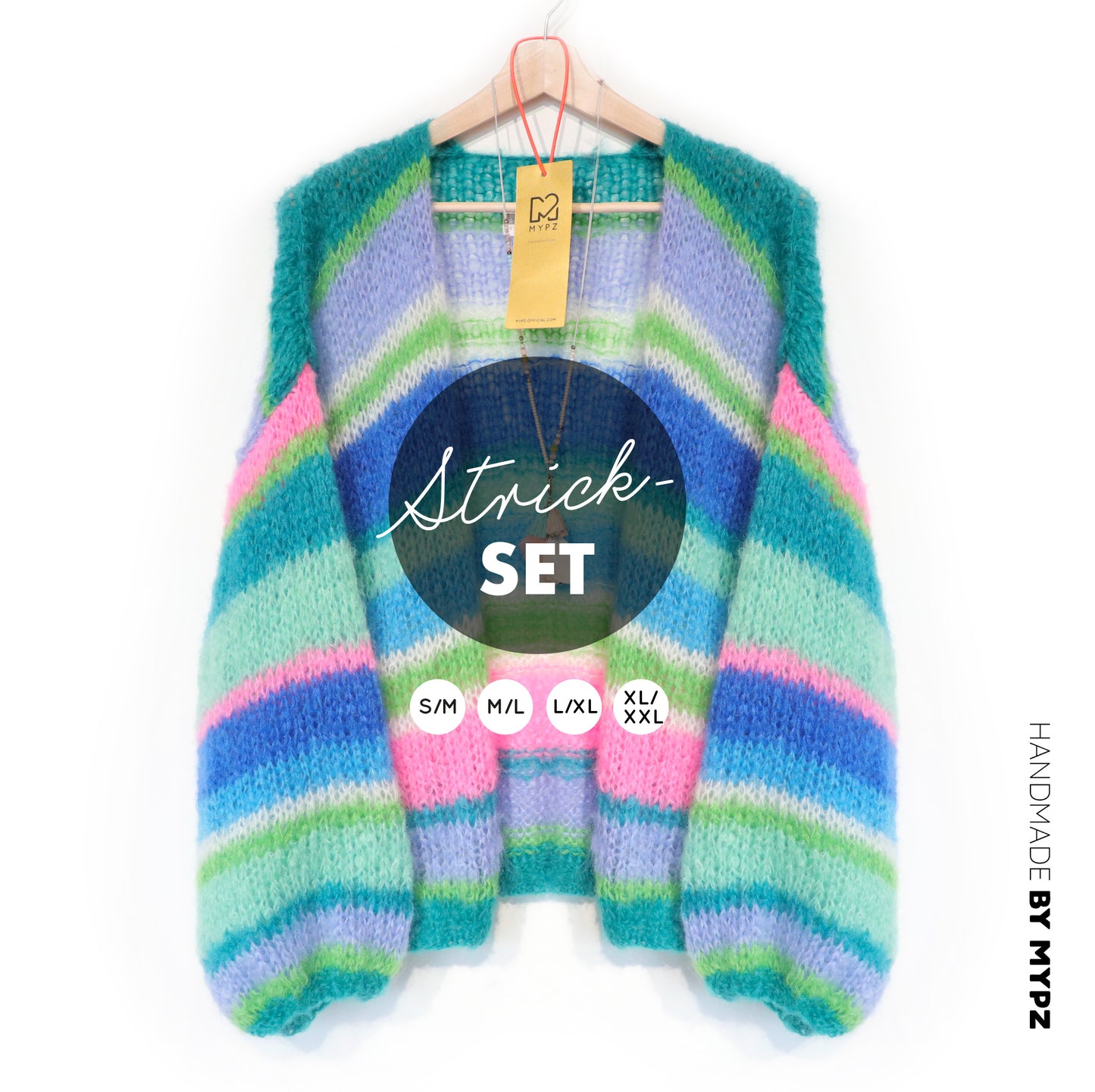 Knitting kit – MYPZ Basic Light Mohair Cardigan Shamrock No10 (ENG-NL-DE)