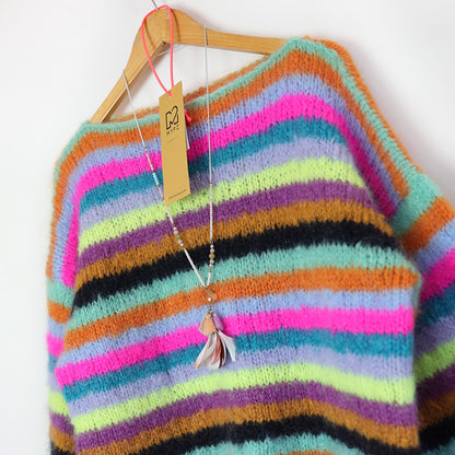 Knitting kit - Striped mohair Pullover Dolce No6 (ENG-NL)