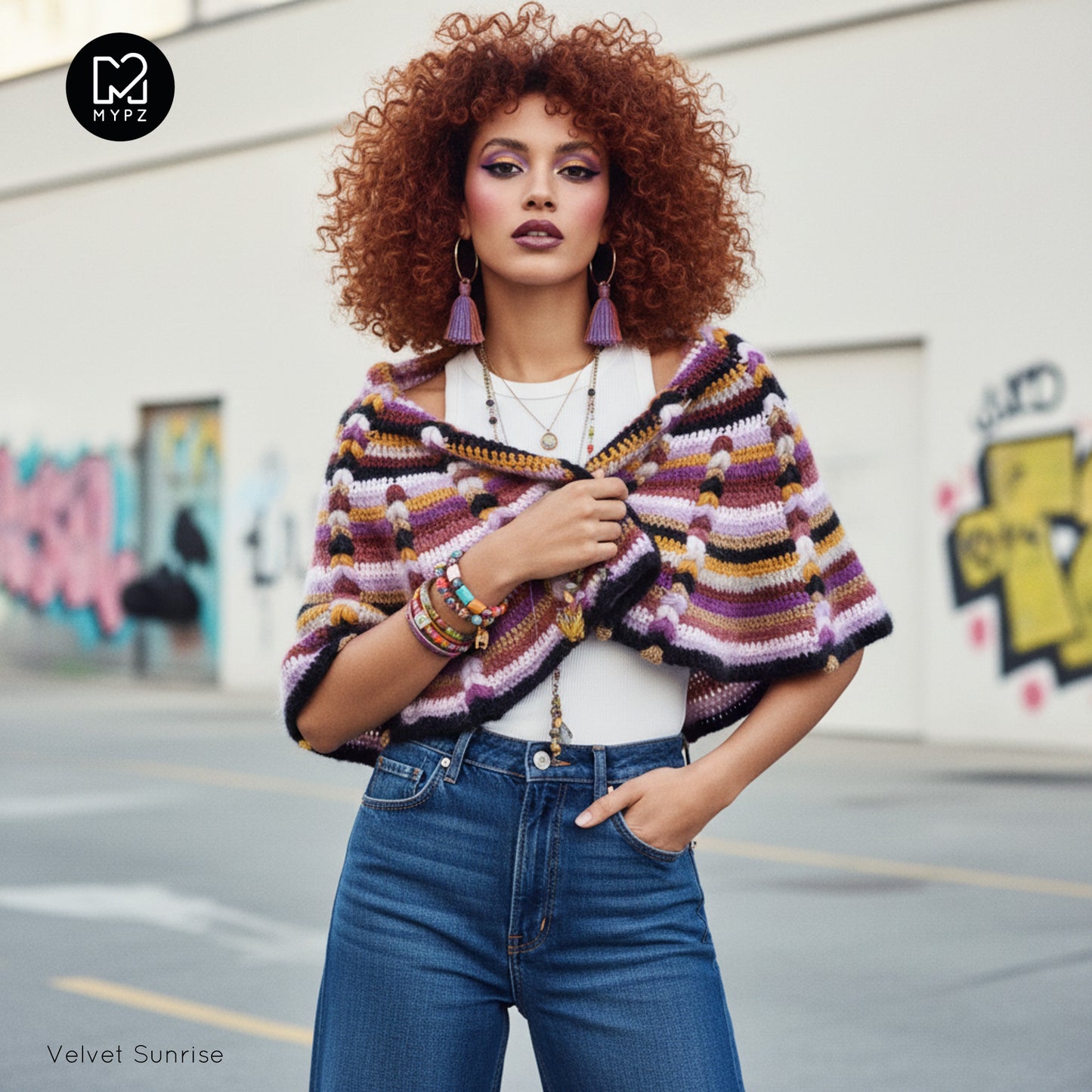 Crochet pattern - MYPZ Boho shawl (ENG-NL-DE-FR-ES)