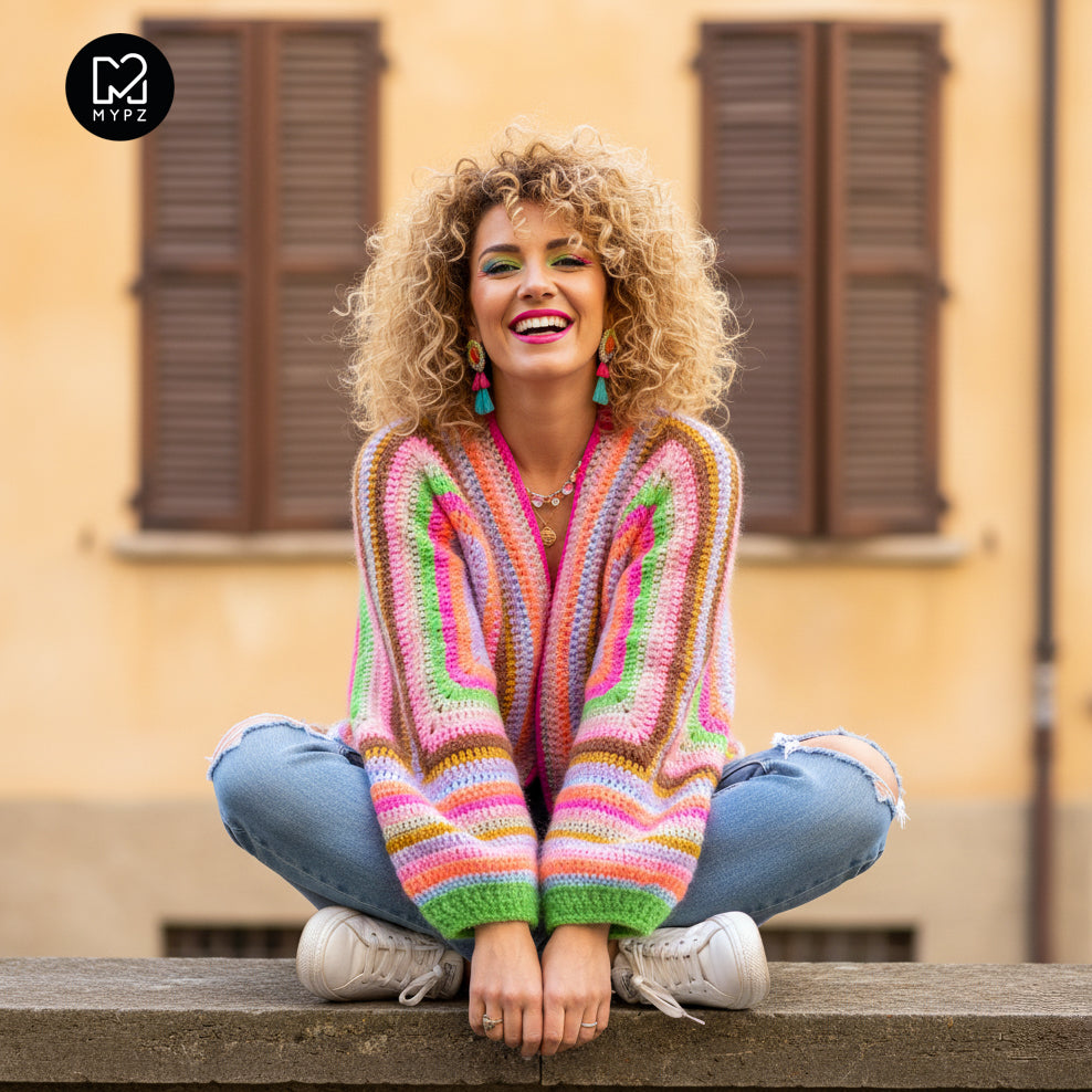 Crochet pattern - MYPZ Hexagon Cardigan Vibrant Soul (ENG-NL-DE-FR-ES)