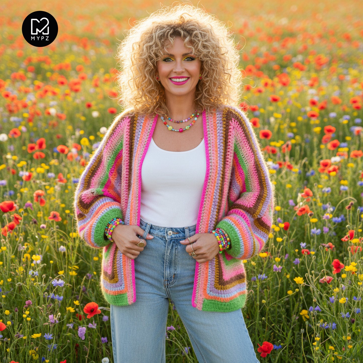 Crochet kit - MYPZ Hexagon Cardigan Vibrant Soul (ENG-NL-DE-FR-ES)