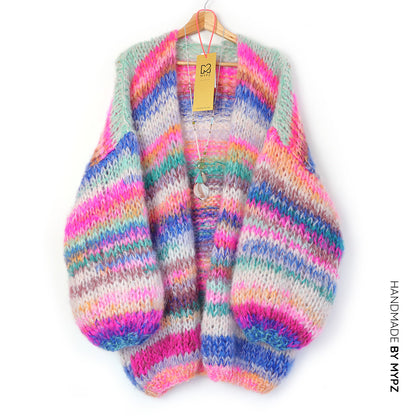 Knitting Kit – MYPZ Chunky Mohair Cardigan Blue Elegance No.15 (ENG-NL)