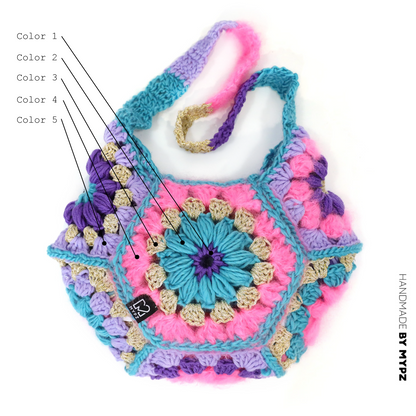 Kit de crochet - Bolsa hexagonal MYPZ Pacha (ENG-NL-DE-ES)
