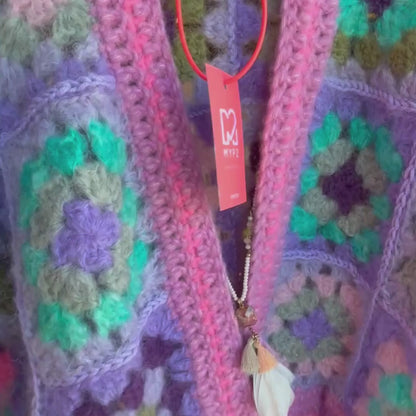 Crochet kit - MYPZ Granny mohair cardigan Purple Candy (ENG-NL-DE)