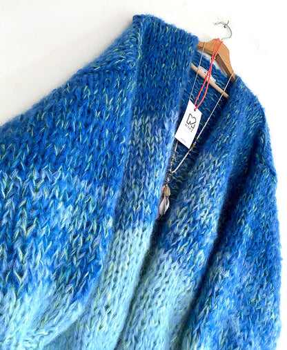 MYPZ Chunky Mohair Cardigan Ocean no15