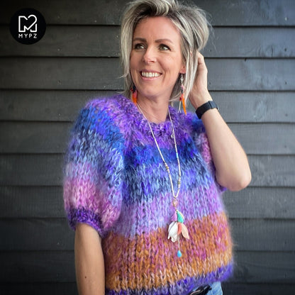 Knitting Kit – Chunky top-down raglan sweater Jeans No.15