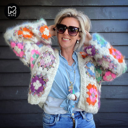 Patrón de ganchillo - MYPZ Granny chaqueta bomber cuadrada Off White (ENG-NL-ES)