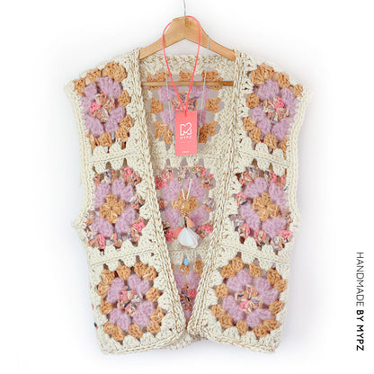 MYPZ Chunky woolen Granny Gilet Brown Love