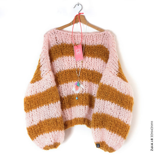 Knit pattern – MYPZ basic BIG chunky mohair pullover Apache for beginners No15 (ENG-DE-NL-ES-FR-IT-DA-SV-NO)