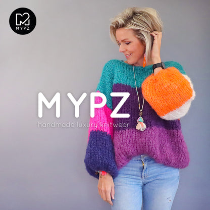 Knit pattern – MYPZ basic chunky mohair pullover Mila No15 (ENG-NL-DE-FR-ES)